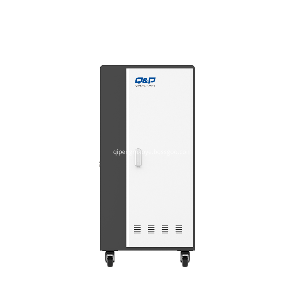 Battery storage charging cart in factory