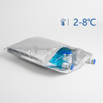 Bolsa de envío de medicamentos de 48 horas Bolsa de papel de aluminio con aislamiento térmico resistente a los golpes para embalaje de cadena de frío