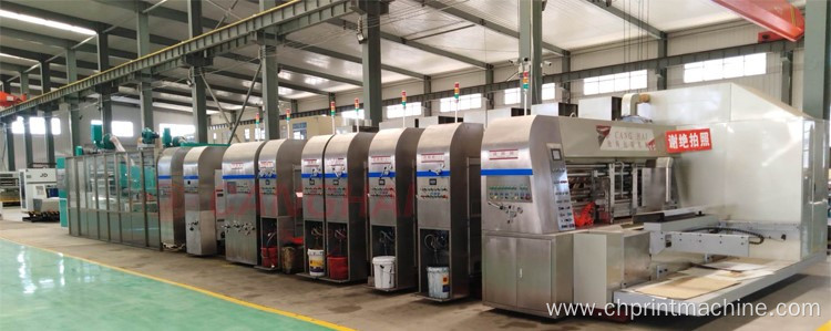 corrugated box printing folding gluing inline machine