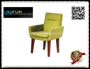 Solid fabric covered chair with wooden stools for restaurant and wedding party