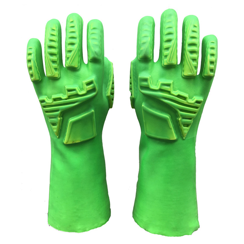 Guantes verdes fluorescentes 100% algodón resistentes a impactos