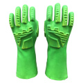 Green Fluorescent 100% Cotton Impact Resistant Gloves