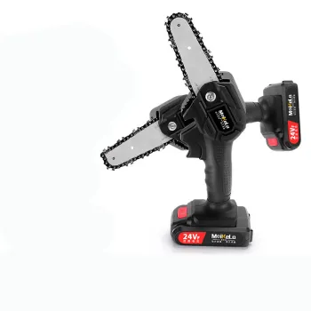 Electric Chain Saw: Lithium-Ion Charged, Single-Hand Portable Saw for Outdoor Logging and Home Use
