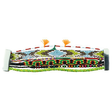 Mexico Style Handmade Bracelets Colorful Weaven Bracelets, Made of Bead/Cord/Leather