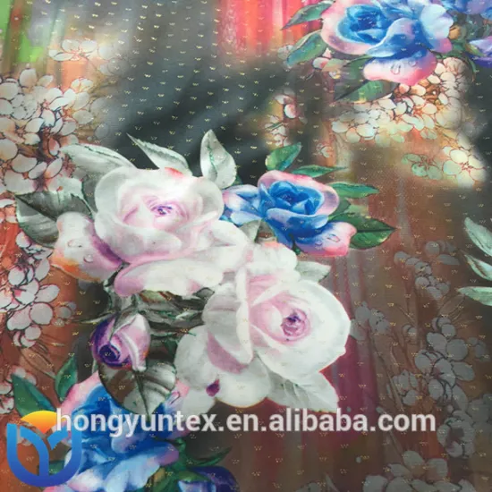 100% polyester warp knitted printed/hot stamping/bronzing super poly