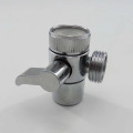 Two-way brass chromed diverter T-shape adapter valve