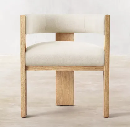 Elgin Fabric Upholstered Solid Oak Dining Armchair