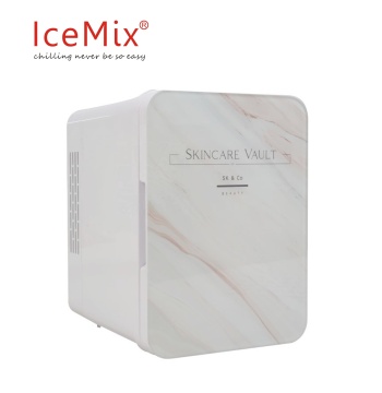 Custom 4L Wooden Marble Mini Fridge for Skincare and Cosmetics
