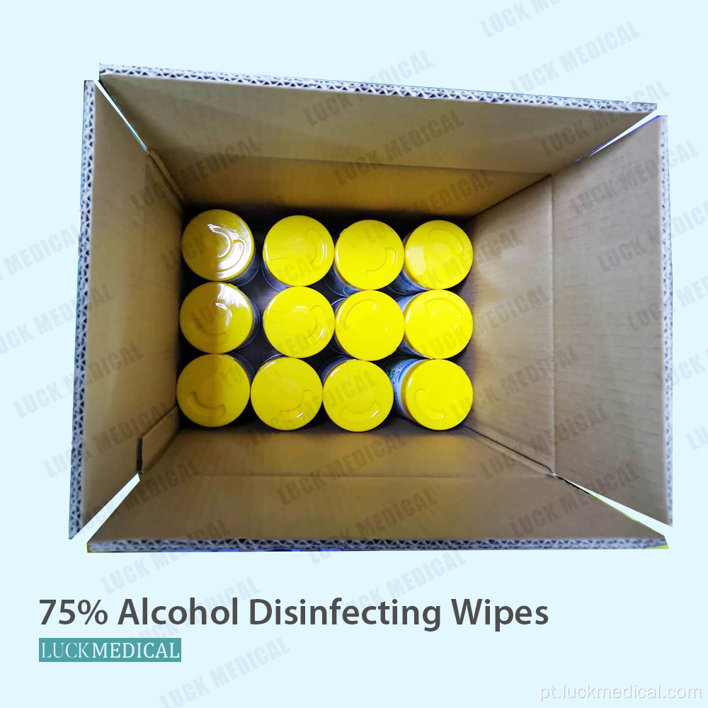 75% de lenços de desinfecção de álcool em lata