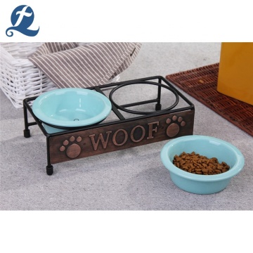 Colorful Ceramic Cat Dog Pet Food Water Feeder