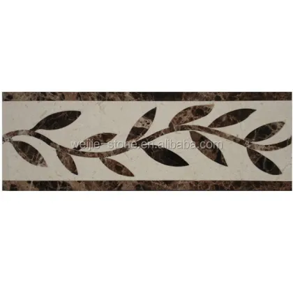 Modern Waterjet Marble Flooring Borders: Chinese Nanoglass Stone Skirting Designs for Luxury Projects