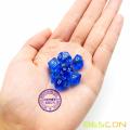 Bescon Mini Translucent Polyhedral RPG Dice Set 10MM, Small RPG Role Playing Game Dice Set D4-D20 in Tube, Transparent Blue