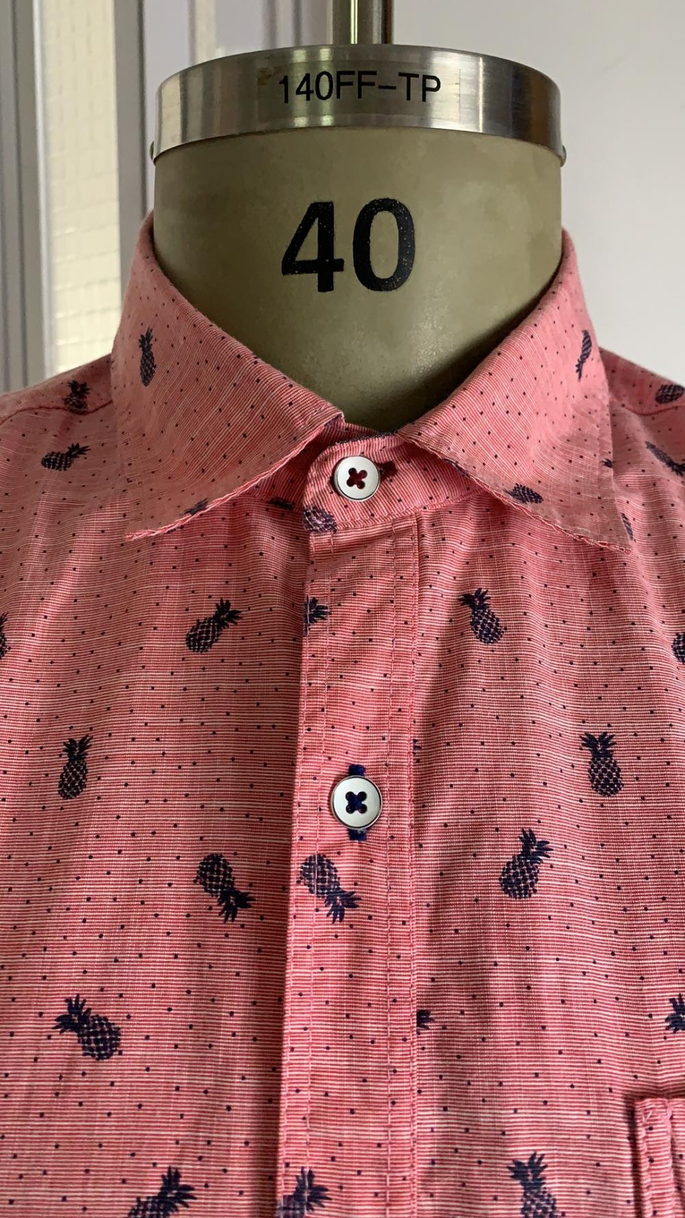 Men's 100% Cotton Printed Short-Sleeve Shirt