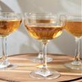 etched champagne coupe glass set