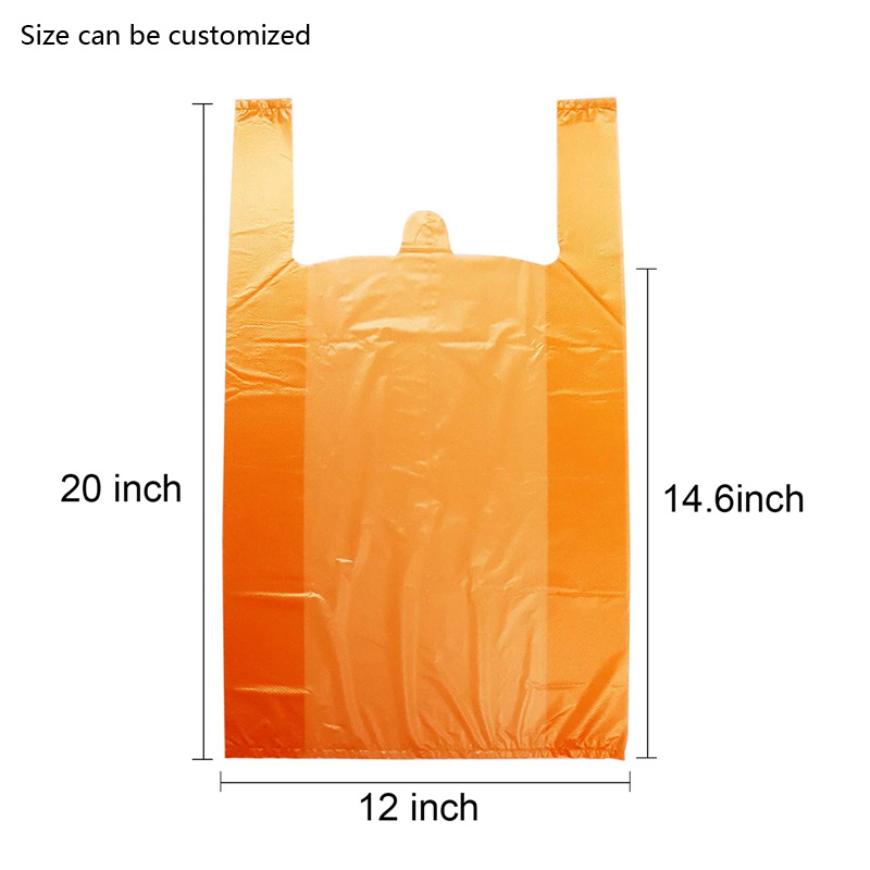 2021 Hot Selling Plastic PE T Shirt Take out Bag for Grocery Merchandise