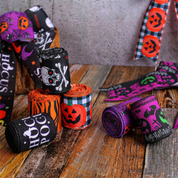 Halloween Spider Web Wired Edge Ribbon for DIY Craft and Home Party Decor