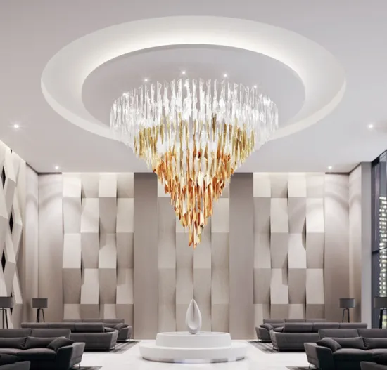 Custom large crystal chandelier for hotel lobby
