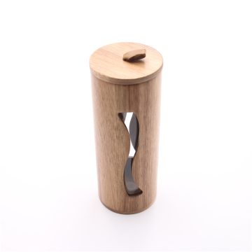 Wooden borosilicate coffee tea glass canister glass tea caddy with wood