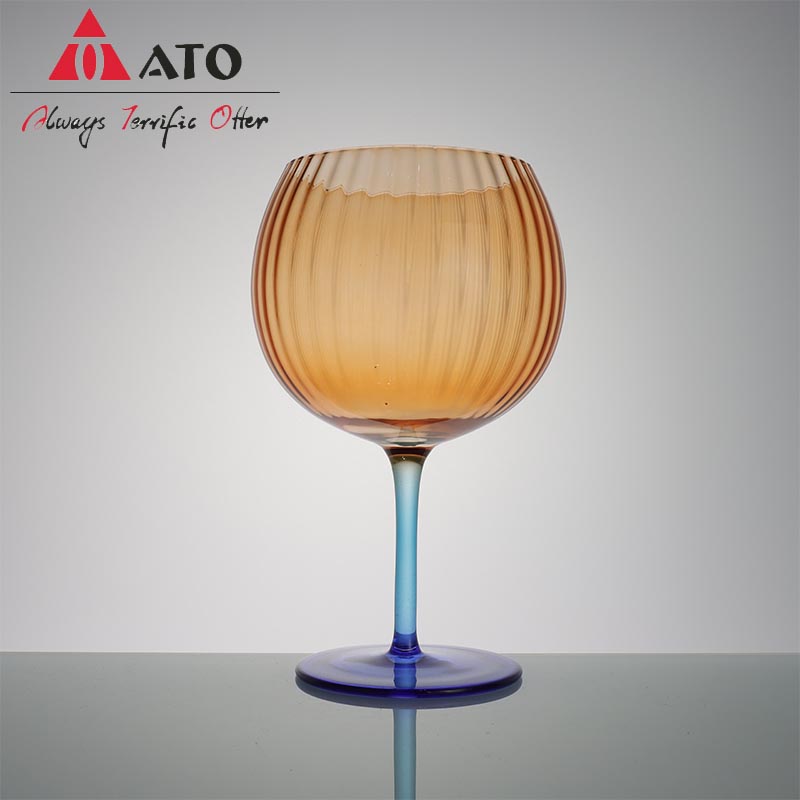 Vaso de vino ámbar cristal de vino cristalino Globet