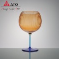 Vaso de vino ámbar cristal de vino cristalino Globet