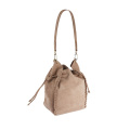 Retro Drawstring Genuine Leather Shoulder Bag