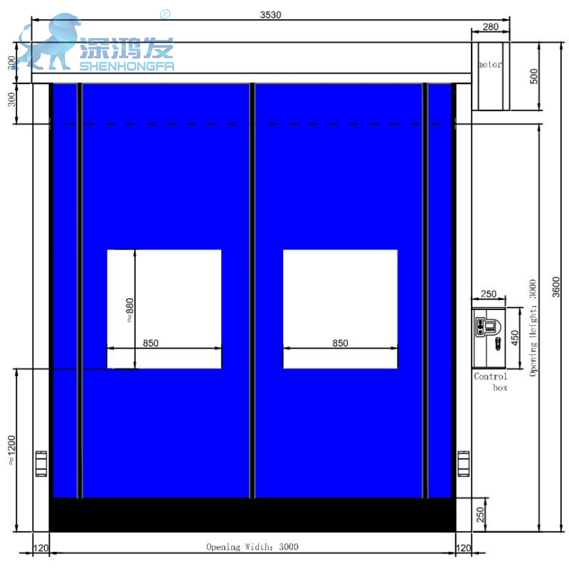 PVC PUERTA INDUSTRIAL ALTA DE ALTA VELOCIDAD