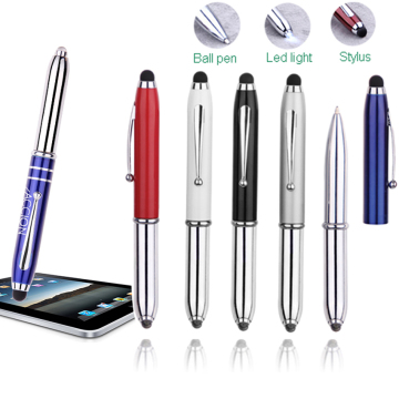 Customized Rechargeable 3-in-1 Stylus LED Pen Light