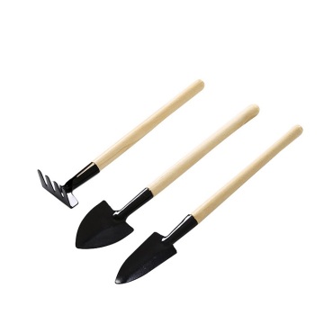 Wholesale 3-Piece Portable Garden Flower and Vegetable Planting Tools Set: Including Small Shovel, Rake, and Wooden Handle Tool Kit