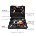 CT-536 ALF Aluminium Menfold Gauge Set HVAC Refrigeration System Auto Air Climating AC Charge R134A GAUGES MELLUDES AC