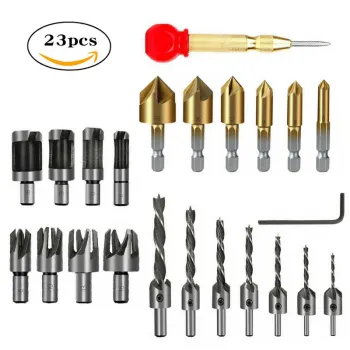 PEXCRAFT 23Pcs HSS Drill Bit Set for Woodworking