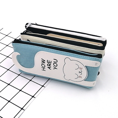 Pencil Case Vintage Custom cat pattern cute canvas pencil case Supplier