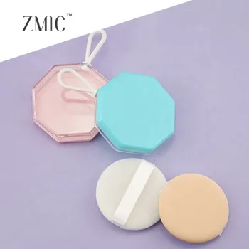 Eco-Friendly Luxury Loose Powder Puff with Custom Round White Container