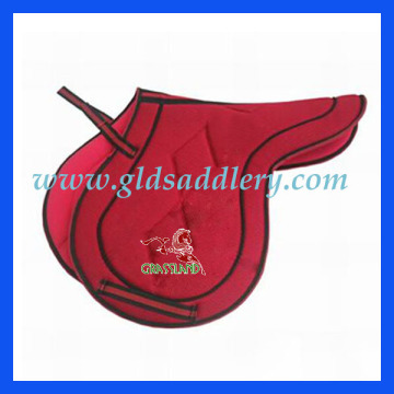 Red color saddle blanket fabric saddle pad set