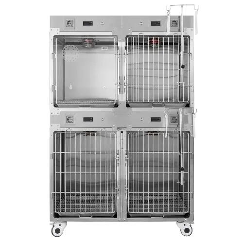 Inpatient Veterinary Care Stainless Steel Cage with Oxygen and Infrared Therapy
