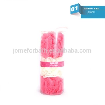 luxury spa yellow loofah sponge bath washing gift set