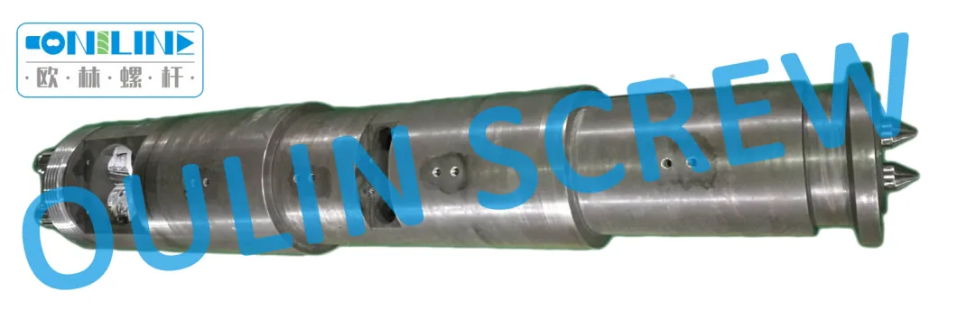 Sjsz65/132 Bi-Metal Double Conical Screw and Barrel for Pipe Extrusion (PVC+ 50%-100% CaCO3)