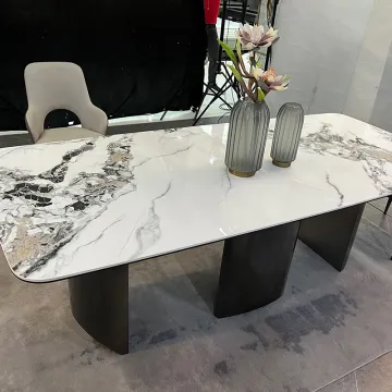 High-Quality Slate Countertop Modern Minimalist Light Luxury Rectangular Dining Table