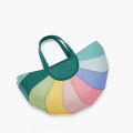 Unique Design Green Leather Fan-shaped Handbag