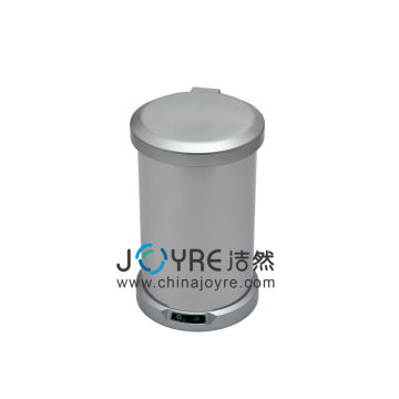 12L household stainless steel inductive trash bin / ROHS compliance home use inductive trash can / foot inductive trash box