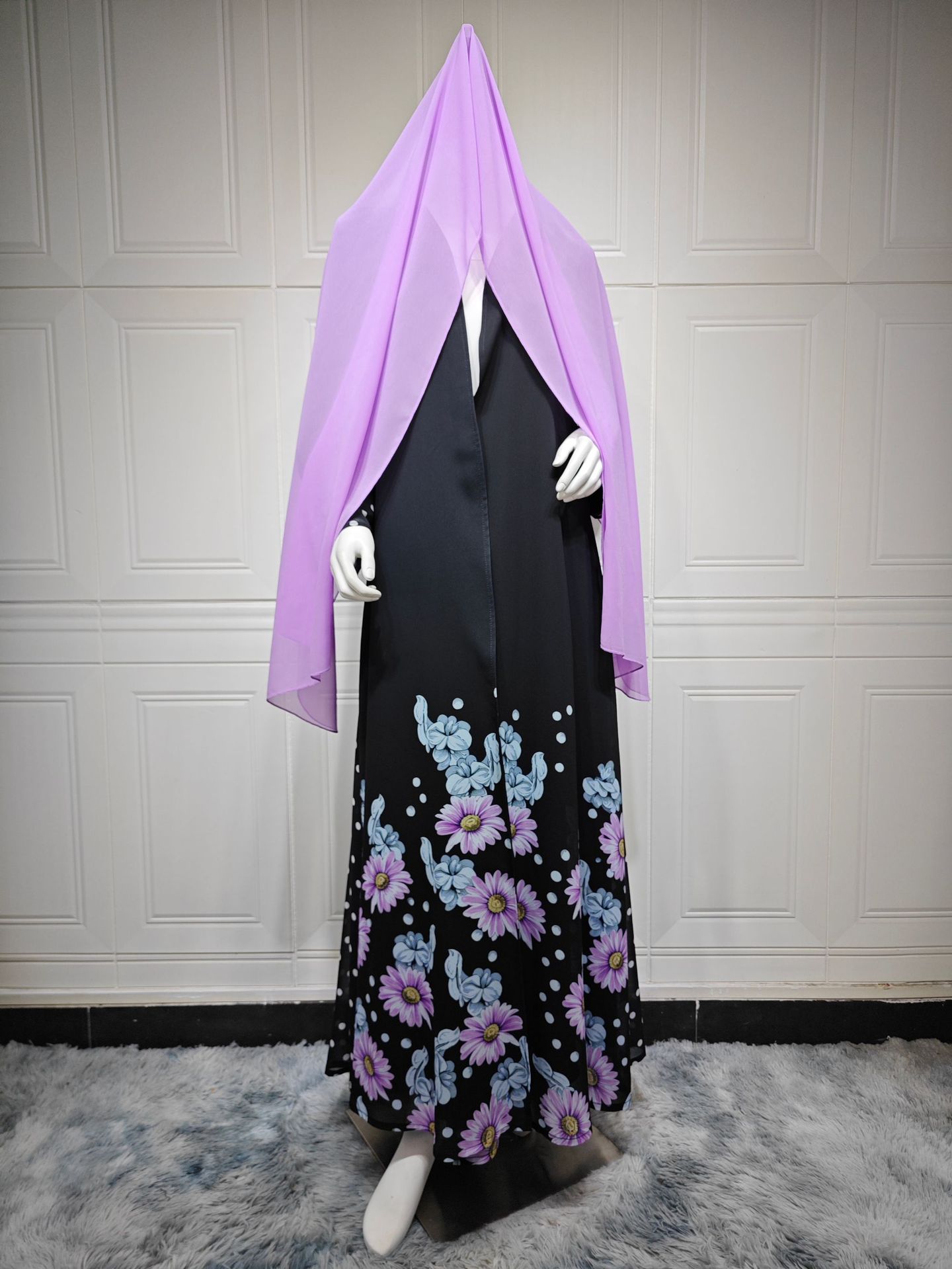 Floral Abaya Hijab Set MQ293 (1)