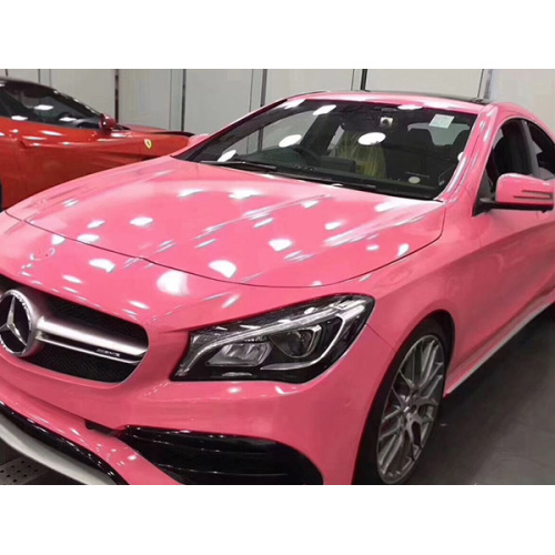 Envoltório de carro rosa de brilho vinil