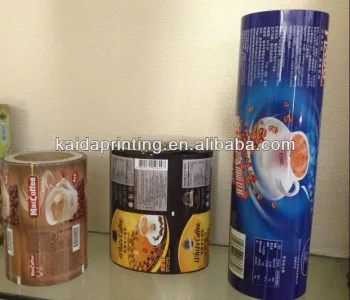 packaging roll in plastic film, automatic coffee packaging roll film