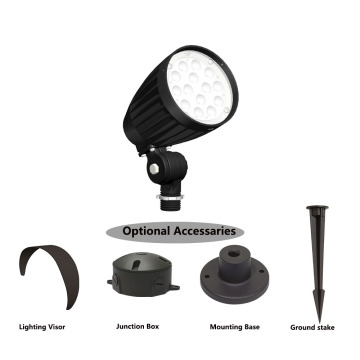 12W ETL Listed Flood Light with 3 CCT Adjustable - 5-Year Warranty for Flag Pole Lighting