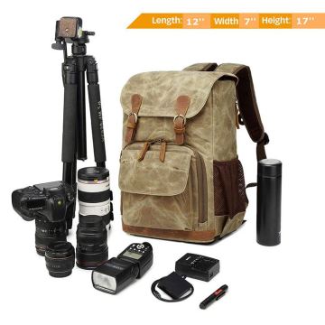 방수 빈티지 카메라 배낭 - DSLR/SLR 카메라, 노트북 및 렌즈 용 무료 샘플