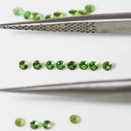 Natural Green Tourmaline Round Ring Face Green Gems