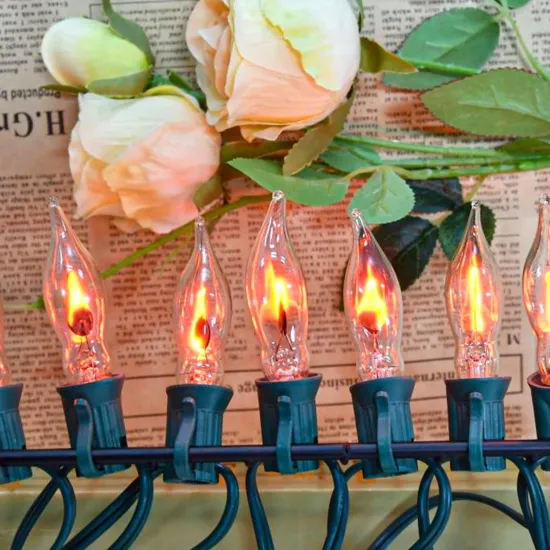 C7 Twinkle Flame Christmas Lights for Commercial Outdoor Decorations