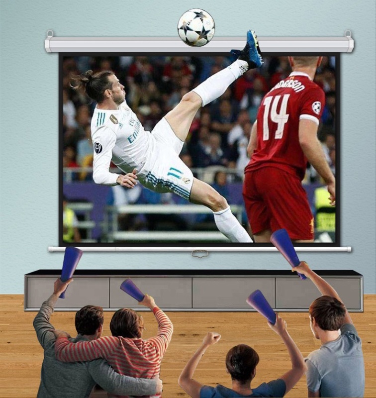 220X165cm motorized wall mounted large projector screen