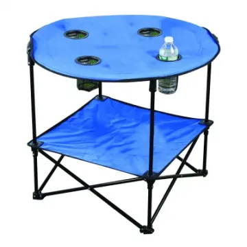 Outdoor Small Patio Round Available Portable Tray Blue Camping Table
