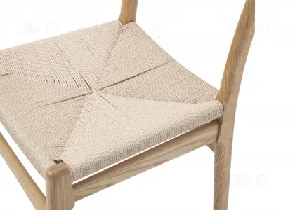 Solid wood (Ash wood) woven rattan chairs