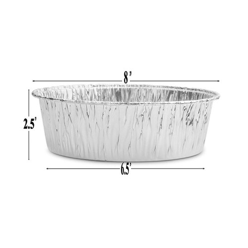 8'' Disposable Aluminum Foil Round Baking Pans